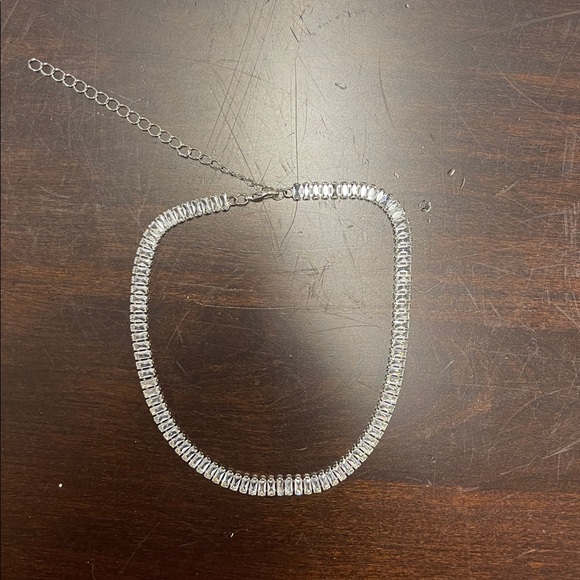 Women diamond baguette tennis necklace - Picture 7 of 7